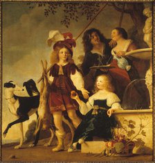 Allegorical family portrait, 1642. Creator: Couwenbergh, Christiaen van (1604-1667).