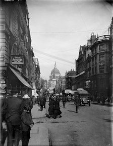 Fleet Street, City of London, c1920-c1929, looking east from the corner of Shoe Lane. Artist: Unknown