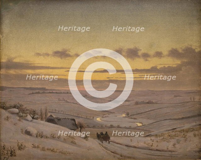 Winter evening, Susåen, 1838-1910. Creator: Frederik Vermehren.