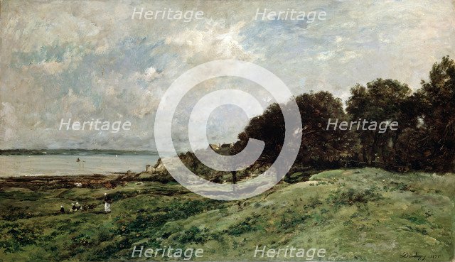 'The Seashore near Villerville', 1875.  Artist: Charles François Daubigny