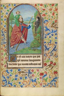 Saint Christopher Carrying the Christ Child; Book of Hours, about 1466-1470. Creator: Master of Jacques of Luxembourg.