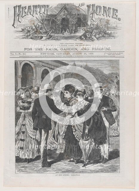 At the Spring: Saratoga (Hearth and Home, Vol. I), August 28, 1869. Creator: Nathaniel Orr & Co.