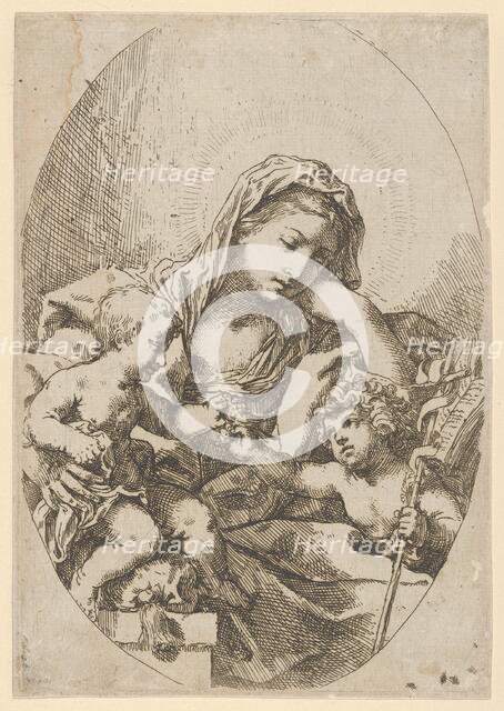 The Virgin with the Christ Child and the young Saint John the Baptist holding a bir..., ca. 1630-80. Creator: Lorenzo Loli.