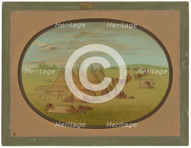 A Little Sioux Village, 1861/1869. Creator: George Catlin.