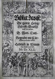 Cover design "Biblia" by Martin Luther, 1541. Creator: Cranach, Lucas, the Younger (1515-1586).