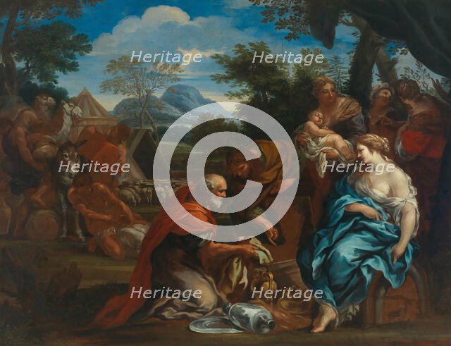 Laban searches for the images of gods, hidden by Rahel, 1670s. Creator: Ferri, Ciro (1634-1689).
