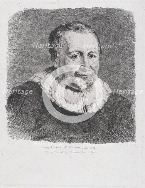 Portrait, after Van Dyck, 1770. Creator: Jean-Jacques de Boissieu.