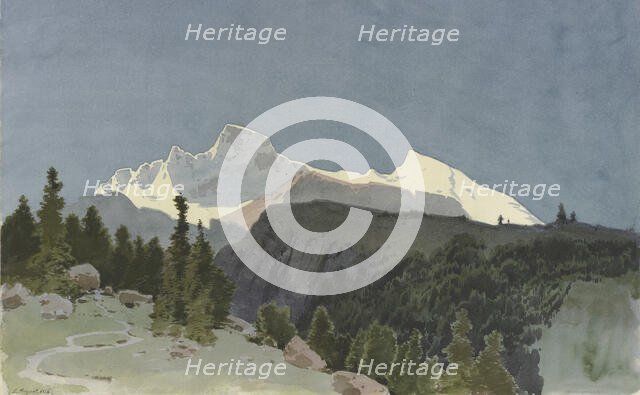 The Wengernalp below the Eiger, 1856. Creator: Carl Theodor Reiffenstein.