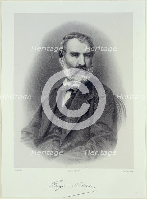 Portrait of the writer Eugène Pelletan (1813-1884). Creator: Guillon, Adolphe (1829-1896).