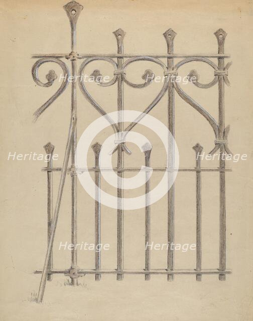 Wrought Iron Fence, c. 1936. Creator: Francis Law Durand.