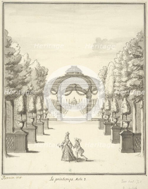 Set design for the opera-ballet Les Saisons by Pascal Collasse, between 1693 and 1697. Creator: Jean Berain.