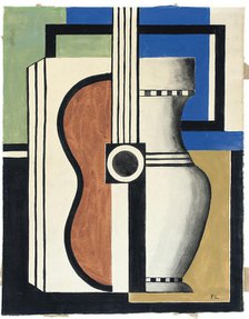 Composition with a Guitar, early 20th century.  Creator: Fernand Leger.