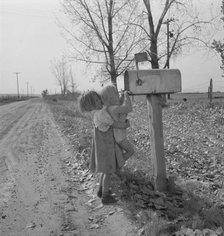 Rural children at R.F.D. box, near Fruitland, Idaho, 1939. Creator: Dorothea Lange.
