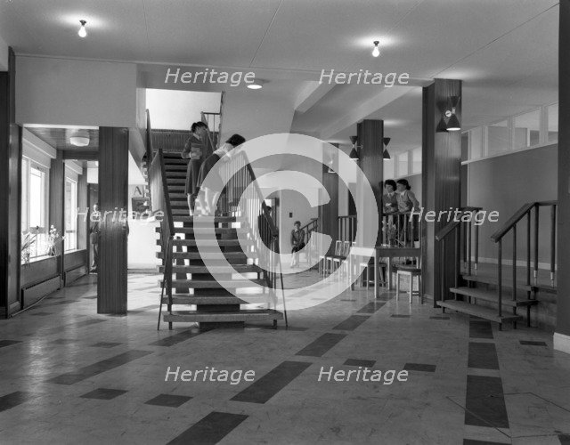 Pupils talking on a stairway, Tapton Hall Secondary Modern School, Sheffield, South Yorkshire, 1960. Artist: Michael Walters