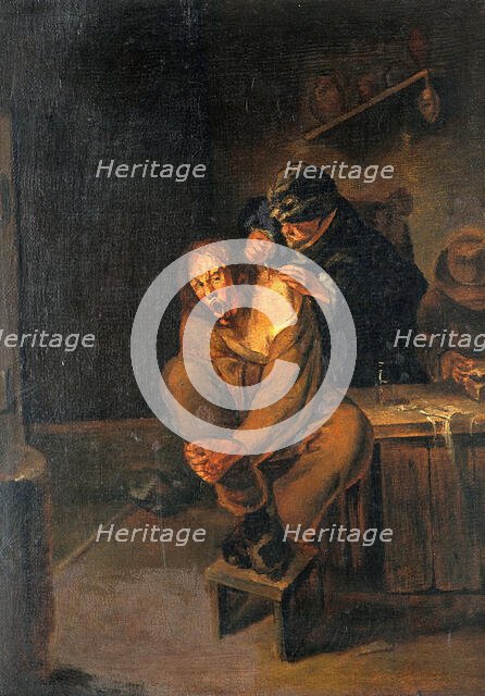 A surgeon operating on a man's shoulder, c1640s. Creator: Unknown.