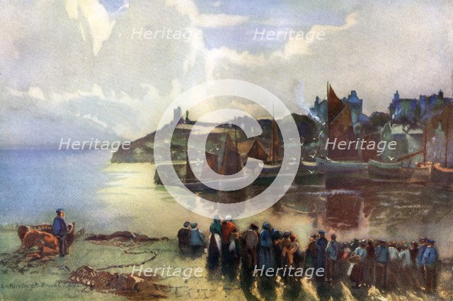 Tenby Castle and harbour, Pembrokeshire, Wales, 1924-1926. Artist: Louis Burleigh Bruhl