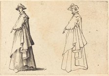 Lady in a Large Coat, c. 1617. Creator: Jacques Callot.