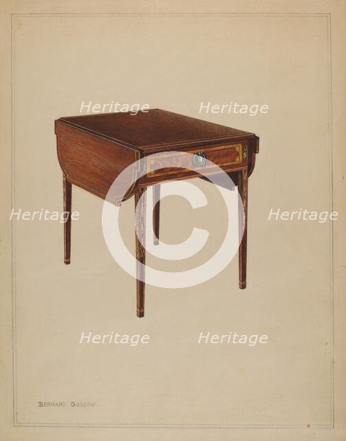 Drop-leaf Table, 1936. Creator: Bernard Gussow.