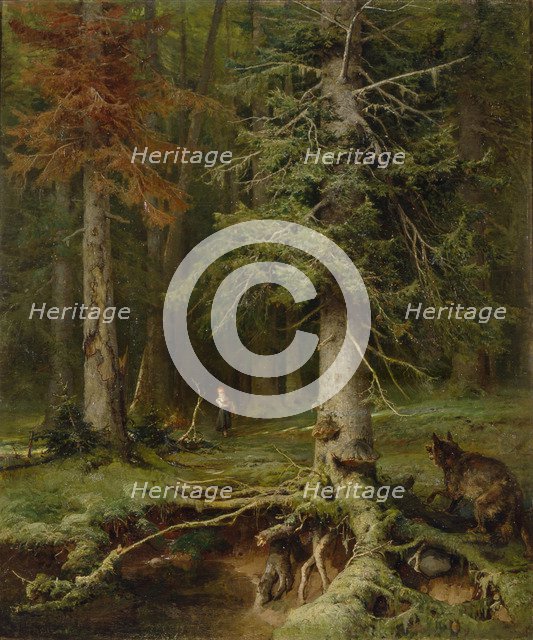 Little Red Riding Hood, 1887. Artist: Klever, Juli Julievich (Julius), von (1850-1924)