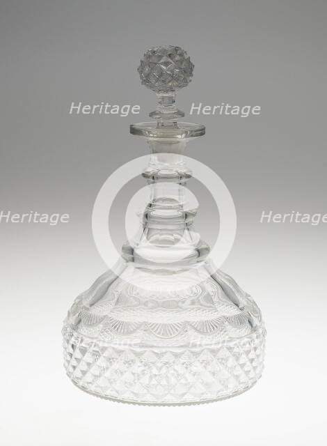 Decanter with Stopper, England, c. 1800. Creator: Unknown.
