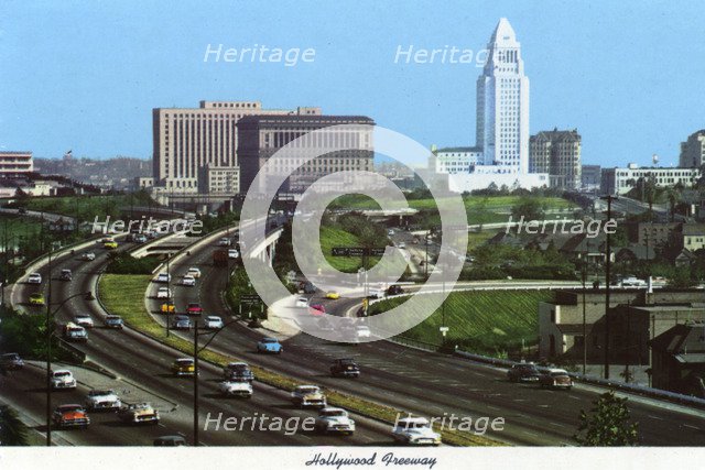 Hollywood Freeway, Los Angeles, California, USA, 1970. Artist: Unknown