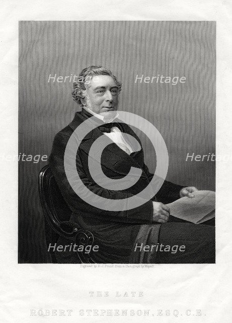 Robert Stephenson, English civil engineer, 1880. Artist: DJ Pound