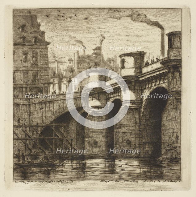 Le Pont-Neuf, 1853. Creator: Charles Meryon.