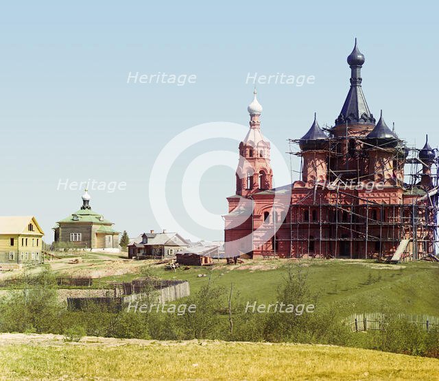 Volgoverkhove Monastery for women; Cathedral of the Transfiguration of Our Lord under..., 1910. Creator: Sergey Mikhaylovich Prokudin-Gorsky.