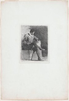 Seated Man in Sixteenth-Century Costume, c. 1878. Creator: Gioacchino Banfi.