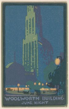 Woolworth Building June Night, 1916. Creator: Rachael Robinson Elmer.