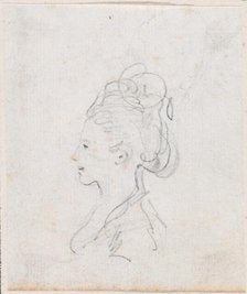 Young Woman's Head in Profile, probably c. 1754/1765. Creator: Hubert Robert.