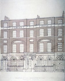 Front view of London House, Aldersgate Street, City of London, 1839.                                 Artist: Anon