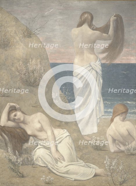Young Girls by the Seaside, 1887. Artist: Puvis de Chavannes, Pierre Cécil (1824-1898)