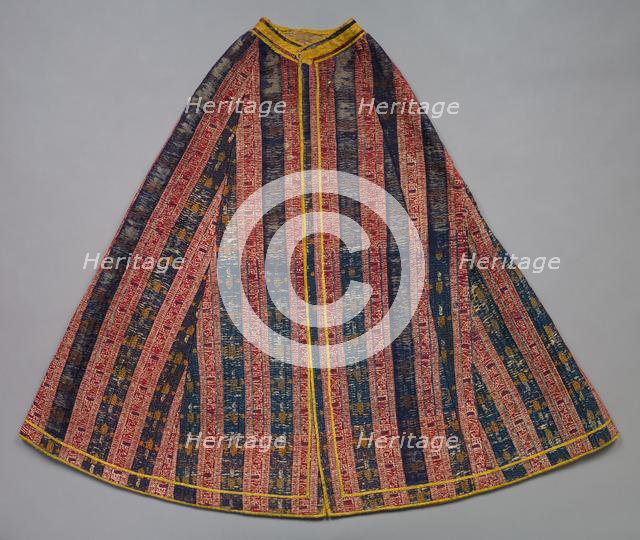 Striped silk mantle for a statue of the Virgin, late 1400s to 1500s. Creator: Unknown.