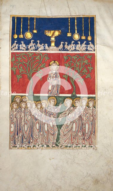 Leaf from a Beatus Manuscript: the Opening of the Fifth Seal, ca. 1180. Creator: Unknown.