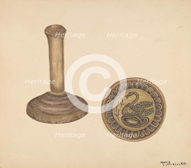 Butter Mold, 1940. Creator: Marie Lutrell.