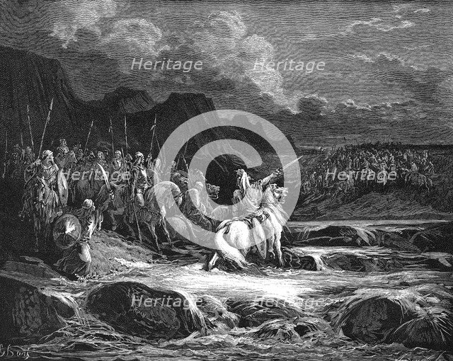 Judas Maccabaeus leading Jewish army into battle. Artist: Unknown