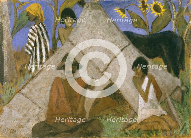 Gypsy Encampment, c1925. Creator: Otto Mueller.