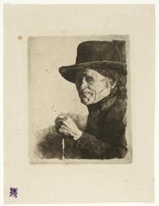 Old Man with a Walking Stick, 1875/77. Creator: Wilhelm Maria Hubertus Leibl.