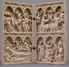 Diptych with Scenes from the Lives of Christ and the Virgin, French, ca. 1350. Creator: Unknown.