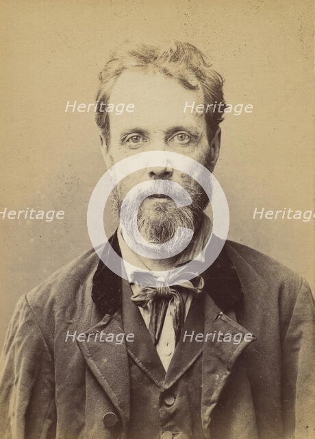 Henon. François. 52 ans, né le 5/5/42 à Lyon (Rhône). Caissier. Anarchiste. 2/7/94., 1894. Creator: Alphonse Bertillon.