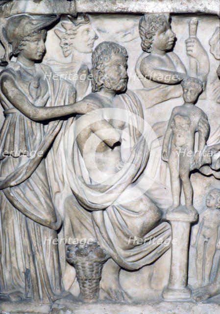 Prometheus creating the First Man, detail of Sarcophagus from Arles, France, c3rd-4th century. Artist: Unknown.