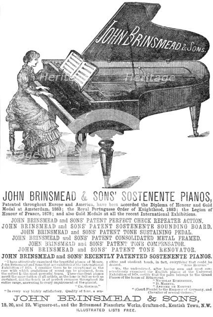 John Brinsmead & Sons' Sostenente Pianos, 1883. Creator: Unknown.