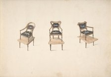 Design for Three Small Elevated Armchairs, early 19th century. Creator: Anon.