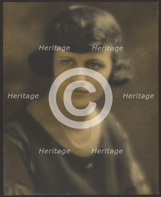 Portrait of a Woman with Patterned Sleeves, 1907-1924. Creator: Louis Fleckenstein.