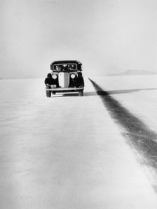 A Ford Lincoln on the Bonneville Salt Flats, Utah, 1935. Creator: Unknown.