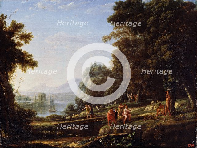 'Landscape with Apollo and Marsyas', 1639-1640.  Artist: Claude Lorrain