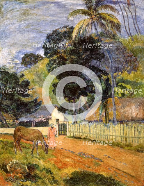 'Horse on Road, Tahitian Landscape', 1899. Artist: Paul Gauguin