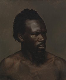 Bust portrait of a black man, 1835-1853. Creator: Nils Jakob Blommer.