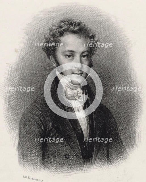 Portrait of pianist and composer Ignaz Moscheles (1794-1870) , c. 1830. Creator: Lithographie Formentin et C..
